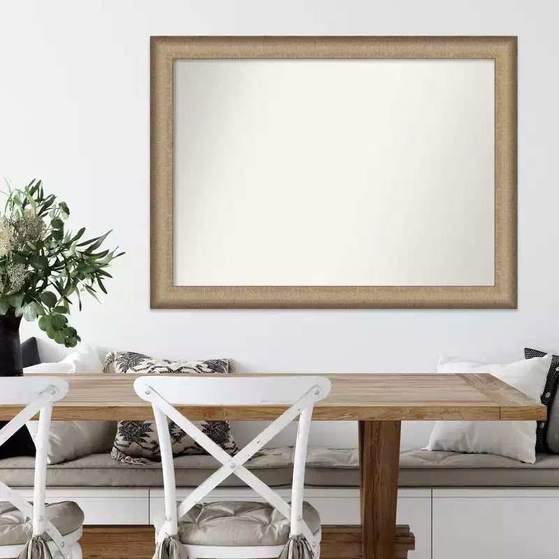 Specchio da parete elegante bronzo spazzolato non bisellato 43" x 32" - Amanti Art: Cornice in polistirene, include accessori di montaggio