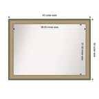 Specchio da parete elegante bronzo spazzolato non bisellato 43" x 32" - Amanti Art: Cornice in polistirene, include accessori di montaggio