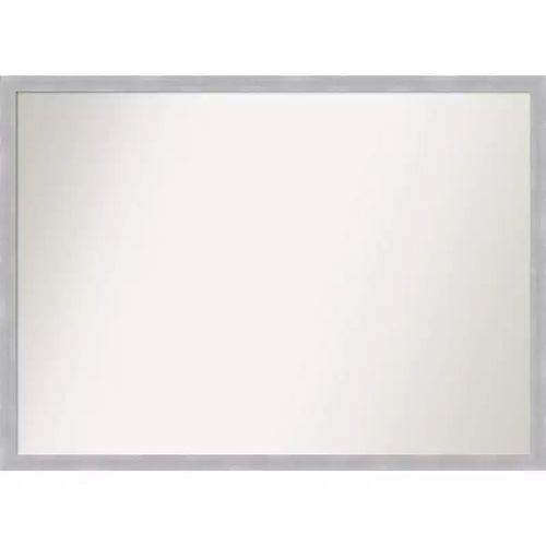40" x 29" Non-Beveled Grace Brushed Nickel Narrow Wall Mirror - Amanti Art: Modern Rectangle, Polystyrene Frame