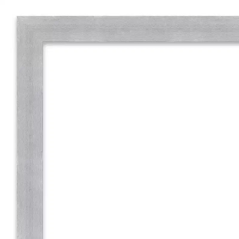 40" x 29" Non-Beveled Grace Brushed Nickel Narrow Wall Mirror - Amanti Art: Modern Rectangle, Polystyrene Frame