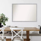 40" x 29" Non-Beveled Grace Brushed Nickel Narrow Wall Mirror - Amanti Art: Modern Rectangle, Polystyrene Frame