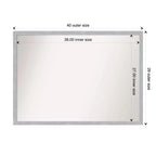 40" x 29" Non-Beveled Grace Brushed Nickel Narrow Wall Mirror - Amanti Art: Modern Rectangle, Polystyrene Frame
