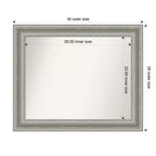 Specchio da parete per bagno da 34" x 28" non bisellato color argento - Amanti Art: rettangolare moderno, a parete
