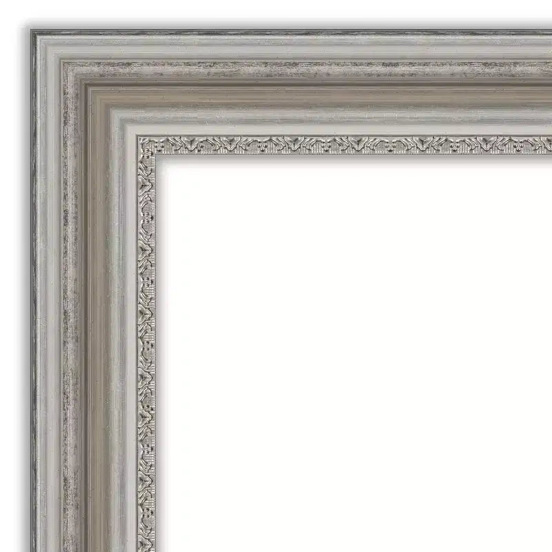 Specchio da parete per bagno da 34" x 28" non bisellato color argento - Amanti Art: rettangolare moderno, a parete