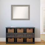 Specchio da parete per bagno da 34" x 28" non bisellato color argento - Amanti Art: rettangolare moderno, a parete