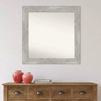 32" x 32" Non-Beveled Dove Gray Wash Wall Mirror - Amanti Art