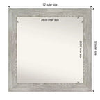 32" x 32" Non-Beveled Dove Gray Wash Wall Mirror - Amanti Art