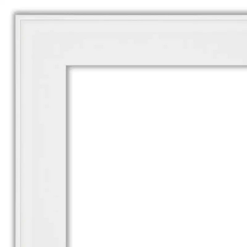 22" x 28" Non-Beveled Vanity White Narrow Wall Mirror - Amanti Art