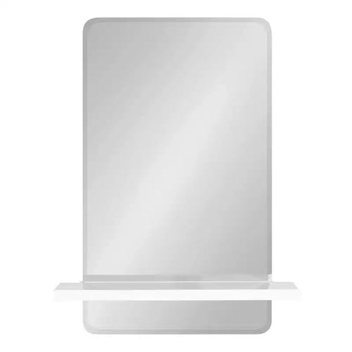 Specchio senza cornice Fosset da 22" x 30" con mensola bianco - Kate & Laurel All Things Decor: Elegante specchio da bagno, montaggio a parete