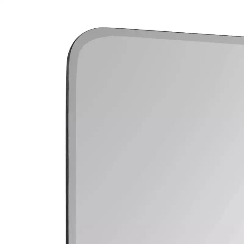 22" x 30" Fosset Frameless Mirror with Shelf White - Kate & Laurel All Things Decor: Chic Bathroom Vanity, Wall Mount