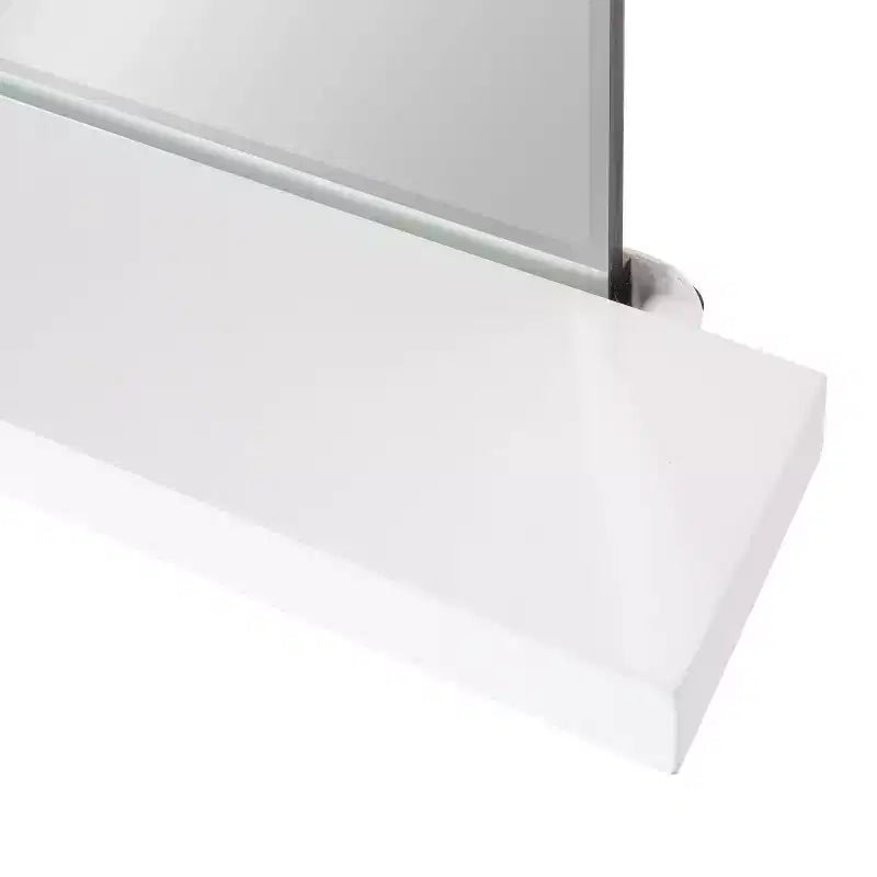 22" x 30" Fosset Frameless Mirror with Shelf White - Kate & Laurel All Things Decor: Chic Bathroom Vanity, Wall Mount