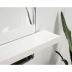 22" x 30" Fosset Frameless Mirror with Shelf White - Kate & Laurel All Things Decor: Chic Bathroom Vanity, Wall Mount