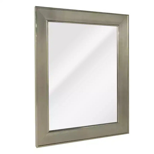 29" x 35" Pave Wall Mirror in Brushed Nickel - Head West: Modern Rectangular, Polystyrene Frame, No Assembly Required