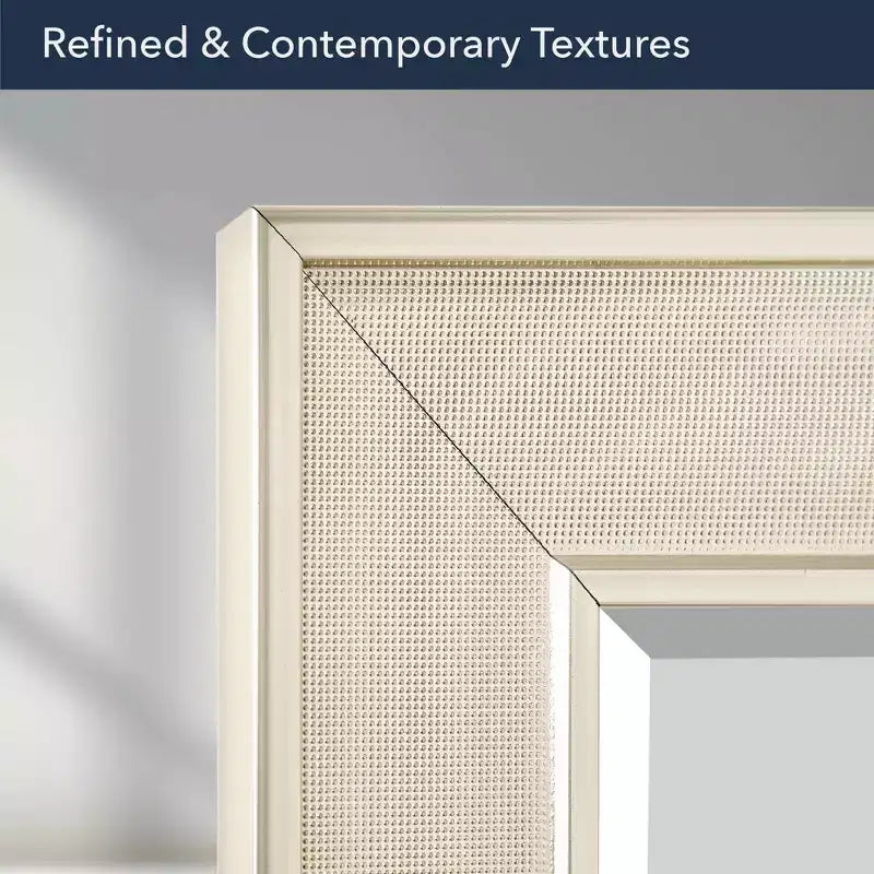 Specchio da parete Pave da 29" x 35" in nichel spazzolato - Head West: Moderno, rettangolare, cornice in polistirene, nessun assemblaggio richiesto