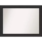 44" x 33" Non-Beveled Shipwreck Black Bathroom Wall Mirror - Amanti Art: Modern Rectangle, Wall Mount, Includes Hardware