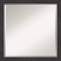 23" x 23" Beveled Ashton Black Wood Wall Mirror - Amanti Art: Modern Square, No Assembly Required