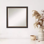 23" x 23" Beveled Ashton Black Wood Wall Mirror - Amanti Art: Modern Square, No Assembly Required