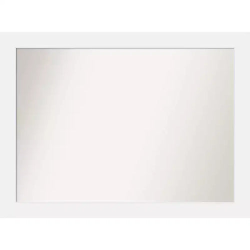 Amanti Art 43" x 32" Non-Beveled Corvino White Wood Wall Mirror : Modern Rectangular Design, Includes Mounting Hardware