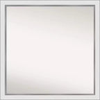 29" x 29" Non-Beveled Eva White Silver Narrow Wall Mirror - Amanti Art: Modern Square, Polystyrene Frame, Includes Mount Hardware