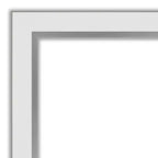 Specchio da parete stretto 29" x 29" senza smussature in Eva bianco e argento - Amanti Art: quadrato moderno, cornice in polistirene, accessori di montaggio inclusi