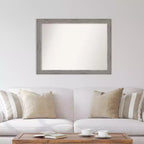 43" x 32" Non-Beveled Regis Barn Wood Gray Wood Wall Mirror - Amanti Art