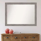 43" x 32" Non-Beveled Regis Barn Wood Gray Wood Wall Mirror - Amanti Art
