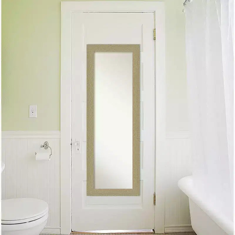 Specchio a tutta lunghezza Amanti Art mosaico dorato non smussato da 18" x 52" da appendere alla porta - Telaio in polistirene