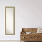 Specchio a tutta lunghezza Amanti Art mosaico dorato non smussato da 18" x 52" da appendere alla porta - Telaio in polistirene