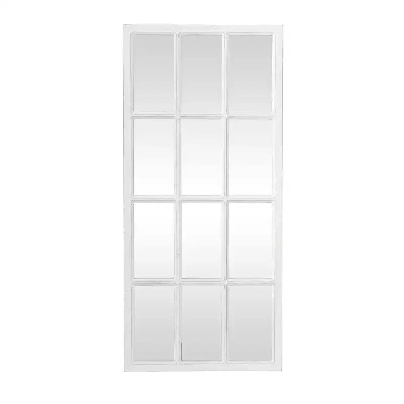 Wood Window Pane Inspired Wall Mirror White - Olivia & May: Farmhouse Entryway Decor, 48x22" Rectangle