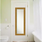 20" x 54" Non-Beveled Parlor Gold Full Length on The Door Mirror - Amanti Art: Includes Hooks, Polystyrene Frame, No Assembly Required