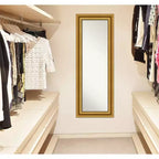 20" x 54" Non-Beveled Parlor Gold Full Length on The Door Mirror - Amanti Art: Includes Hooks, Polystyrene Frame, No Assembly Required