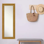 20" x 54" Non-Beveled Parlor Gold Full Length on The Door Mirror - Amanti Art: Includes Hooks, Polystyrene Frame, No Assembly Required