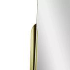 Specchio decorativo oblungo 14" x 24" con cornice parziale in metallo sottile e bordo rialzato oro - Head West