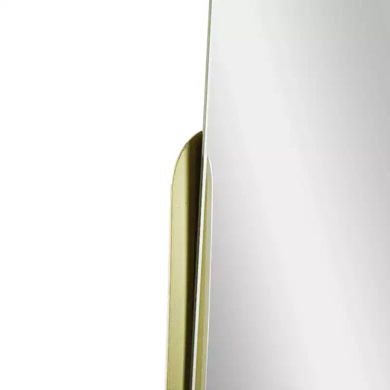 Specchio decorativo oblungo 14" x 24" con cornice parziale in metallo sottile e bordo rialzato oro - Head West