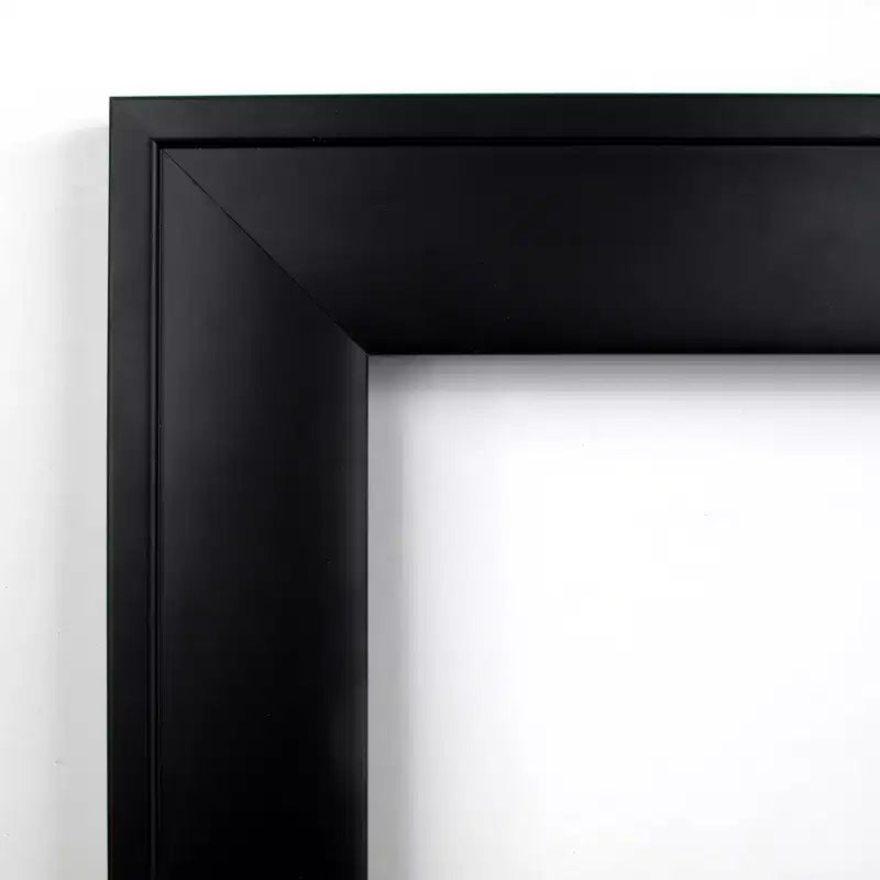 Specchio da parete per bagno in legno nero non smussato 40" x 28" - Amanti Art: rettangolare moderno, include hardware di montaggio