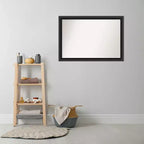 Specchio da parete per bagno in legno nero non smussato 40" x 28" - Amanti Art: rettangolare moderno, include hardware di montaggio