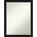 21" x 27" Non-Beveled Eva Narrow Bathroom Wall Mirror Black - Amanti Art: Modern Rectangle, Polystyrene Frame, Wall Mounted