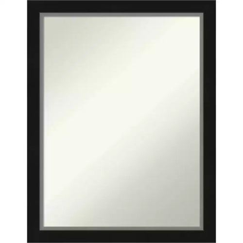 21" x 27" Non-Beveled Eva Narrow Bathroom Wall Mirror Black - Amanti Art: Modern Rectangle, Polystyrene Frame, Wall Mounted