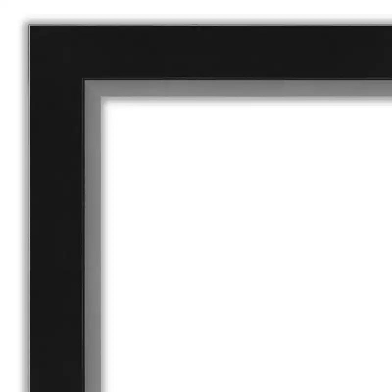Specchio da bagno a parete stretto Eva nero senza bisellatura 21" x 27" - Amanti Art: Rettangolare moderno, cornice in polistirolo, montaggio a parete