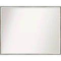 29" x 23" Non-Beveled Lucie Wood Bathroom Wall Mirror Silver - Amanti Art: Modern Rectangle, Includes Mounting Hardware