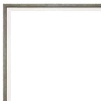 Specchio da parete per bagno Lucie Wood non smussato 29" x 23" argento - Amanti Art: rettangolare moderno, include ferramenta per il montaggio