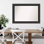 41" x 29" Non-Beveled Tuxedo Black Wall Mirror - Amanti Art: Large, Modern, Rectangular, Polystyrene Frame