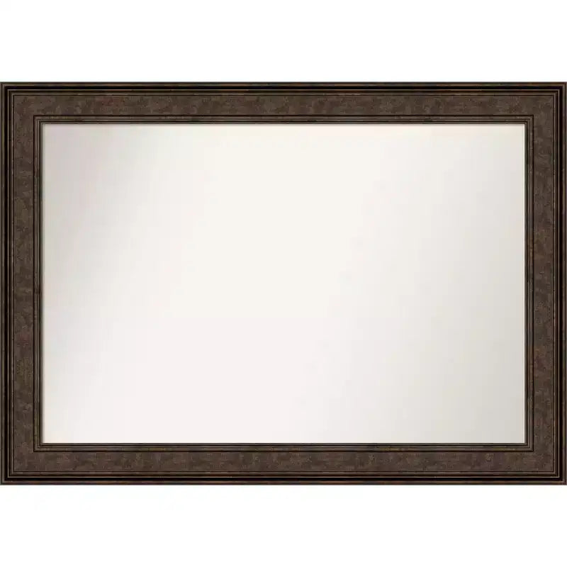 Amanti Art 42" x 30" Ridge Bronze Bathroom Wall Mirror - Vanity, Wall Mount