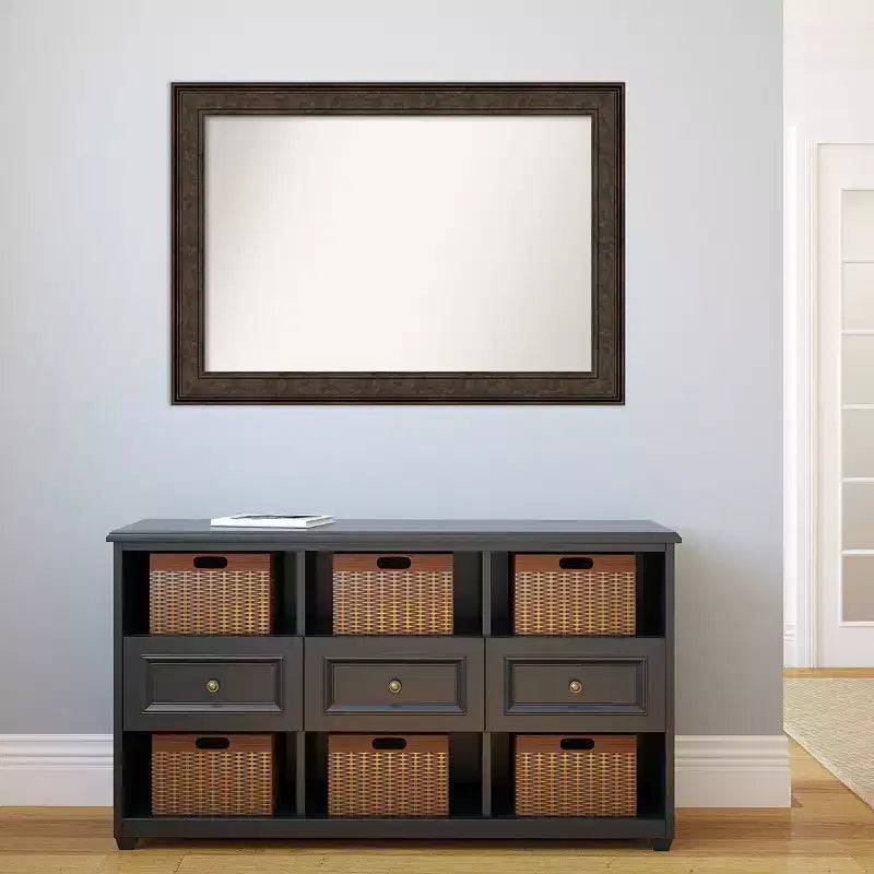 Specchio da parete Amanti Art 42" x 30" Ridge Bronze per bagno - Vanity, montaggio a parete