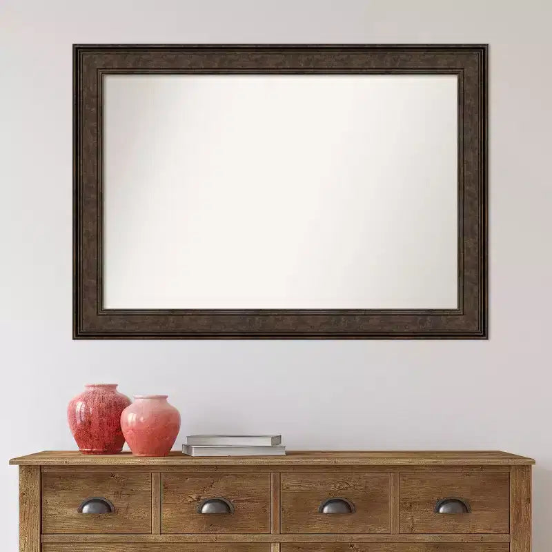 Specchio da parete Amanti Art 42" x 30" Ridge Bronze per bagno - Vanity, montaggio a parete