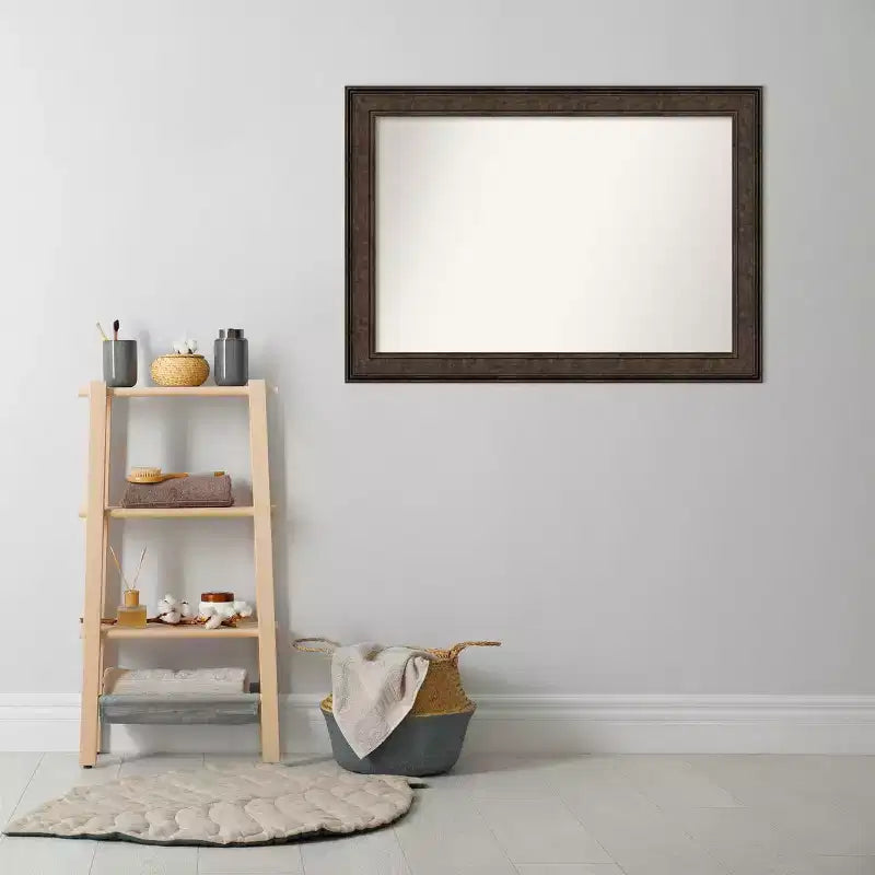 Specchio da parete Amanti Art 42" x 30" Ridge Bronze per bagno - Vanity, montaggio a parete