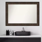 Specchio da parete Amanti Art 42" x 30" Ridge Bronze per bagno - Vanity, montaggio a parete