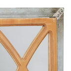 Farmhouse Wood Window Pane Inspired Wall Mirror Brown - Olivia & May: Rustic Rectangular Decor, No Assembly Required