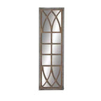 Farmhouse Wood Window Pane Inspired Wall Mirror Brown - Olivia & May: Rustic Rectangular Decor, No Assembly Required