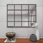 Glass Window Pane Inspired Wall Mirror Black - Olivia & May: Industrial Style, 45x35.38", Iron Frame